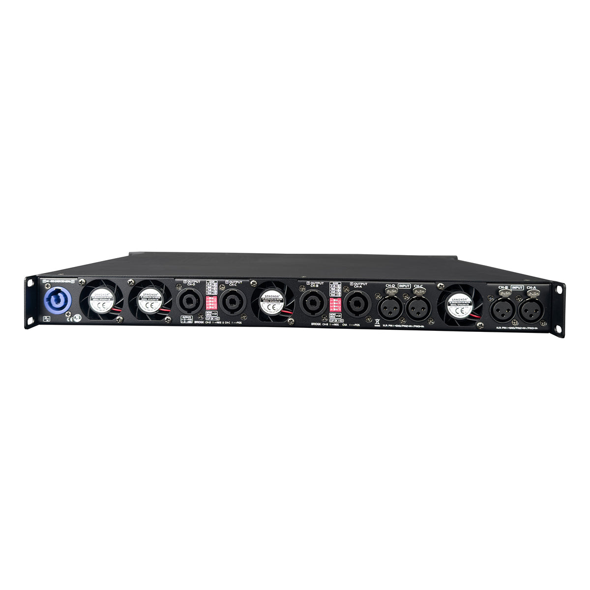 4 Channel Class D Power Amplifier, 3000W x 4 @ 8 Ohms - D4-16K