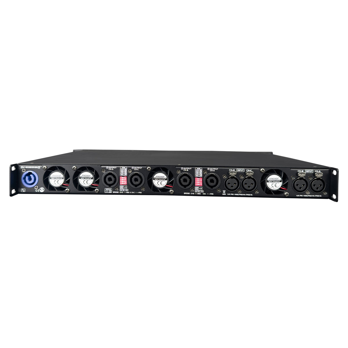 4 Channel Class D Power Amplifier, 1300W x 4 @ 8 Ohms - D4-6K