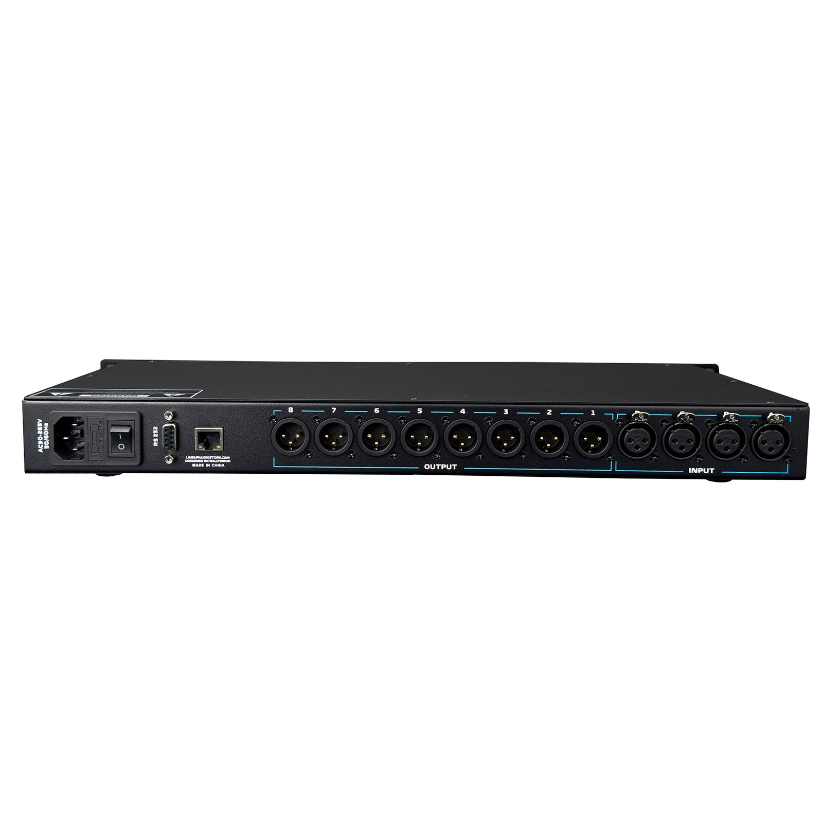 4-In / 8-Out FIR DSP Speaker Processor, 96 kHz / 24-Bit, USB / RJ45 / RS232, GALLIARD48FIR